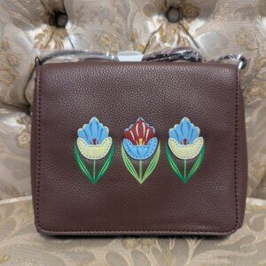 Vera Bradley Women's Faux Leather Small Flap Hipster Crossbody Bag